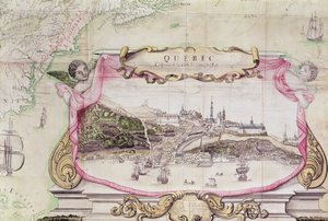 Cartela de Quebec de &39;Mapa da América do Norte&39;, 1688